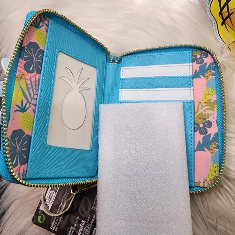 Set of 2Loungefly Disney Backpack: Pineapple Stitch Mini-Backpack&Wallet new